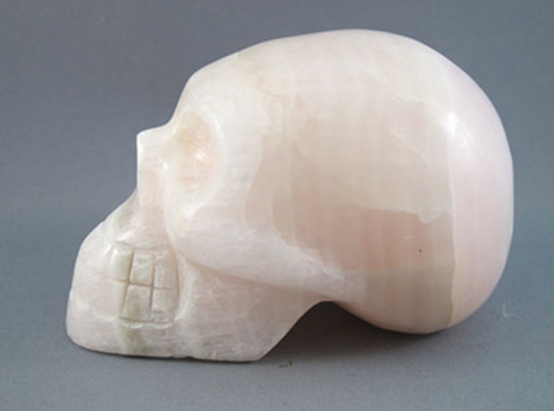 PMC-M-566 : Pink Mangano Calcite Crystal Skull