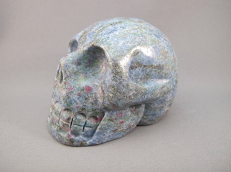 RKY-M-769-f  : Ruby Kyanite with Fuchsite Crystal Skull