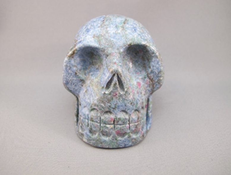 RKY-M-769-f  : Ruby Kyanite with Fuchsite Crystal Skull