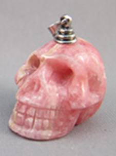 HD-LP-1-RC :  Hi-Def Rhodochrosite Crystal Skull Pendant (large)