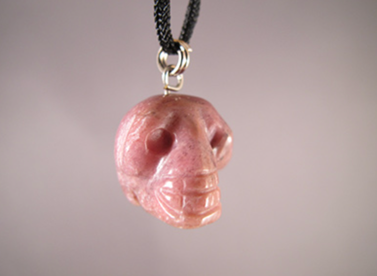 CP-1-RH :  Mini Rhodonite Crystal Skull Pendant
