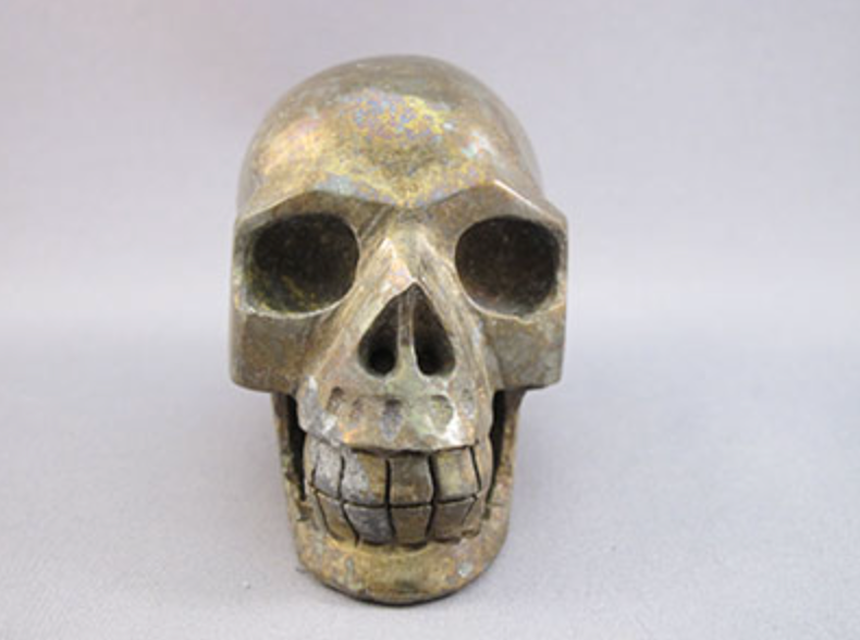 P-M-500-i : Iridescent Chalcopyrite Crystal Skull