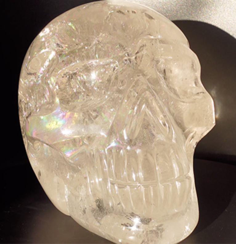QR-L-7950 :  Rainbow Quartz Crystal Skull