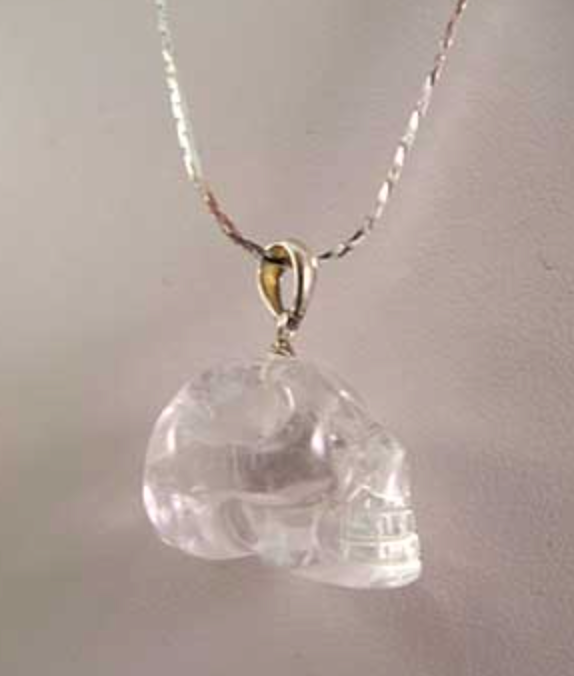 SP-1-QR : Rainbow Quartz Crystal Skull Pendant (small)