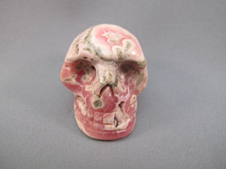 RC-M-85-g : Gray Rhodochrosite Crystal Skull