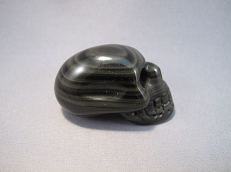 RO-S-45-m : Mayan-Style Rainbow Obsidian Crystal Skull