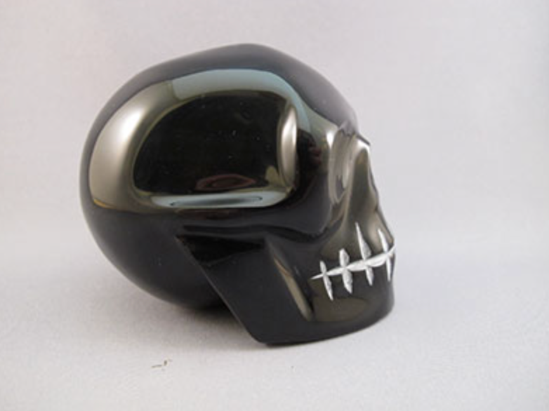 RO-L-583 :  Teal/Green Rainbow Obsidian Crystal Skull