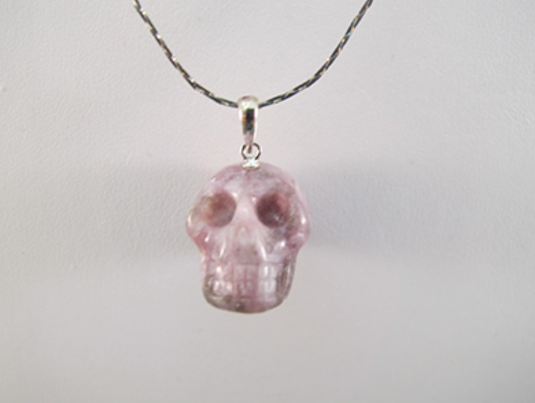 SP-1-RTL : Rubellite Crystal Skull Pendant (small)