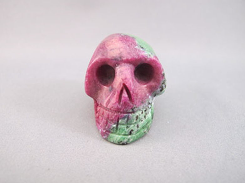 RZ-S-60-r : Red Ruby in Zoisite Crystal Skull