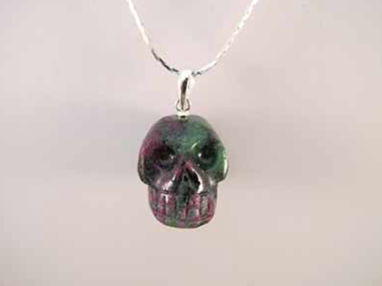 SLP-1-RZ : Ruby Zoisite Crystal Skull Pendant (small)