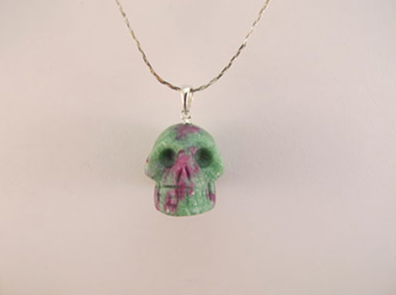 MP-1-RZ : Ruby Zoisite Crystal Skull Pendant (medium)