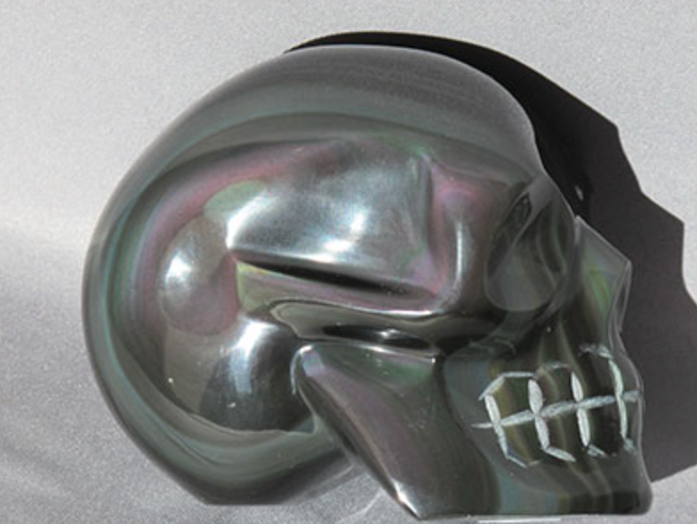 RO-L-577 : Rainbow Obsidian Crystal Skull