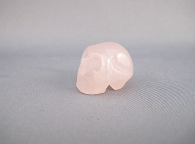 QR-P-10 : Rose Quartz Pocket Crystal Skull