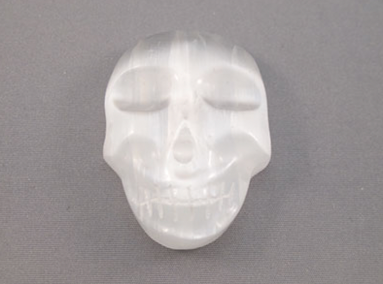 SL-S-20-F : Flat Selenite Crystal Skull