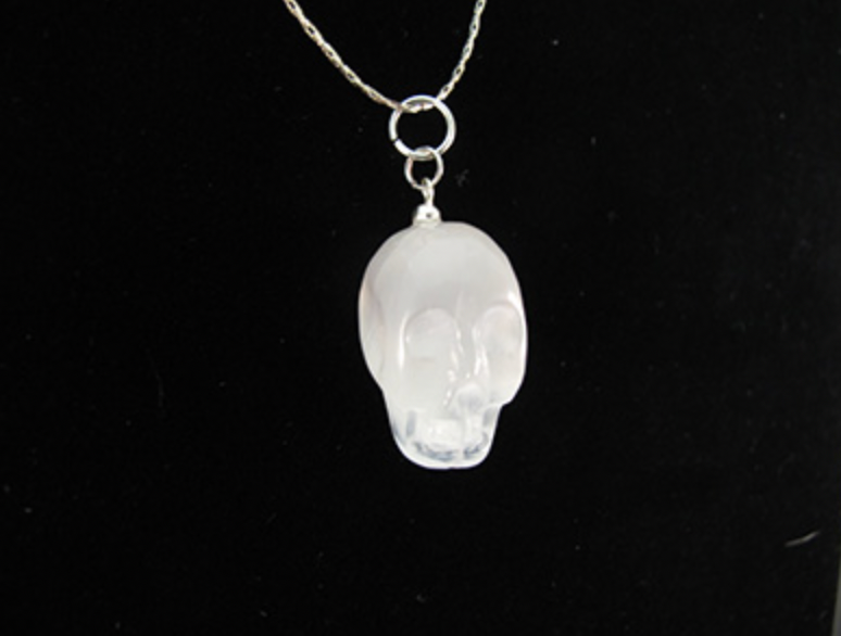 MP-1-SL : Selenite Crystal Skull Pendant (medium)
