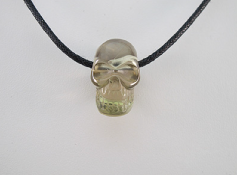 ACS-C-10-D : Ascension Citrine  Drilled Crystal Skull Pendant