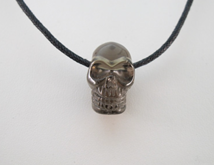 ACS-SQ-10-D : Ascension Smoky Quartz Drilled Crystal Skull Pendant
