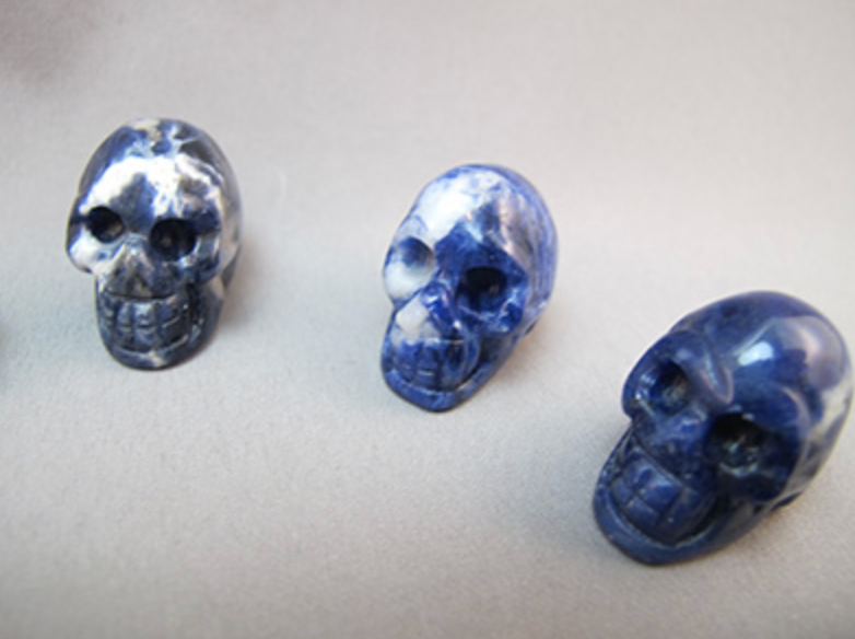 CS-12-BS-D : Dark Blue Sodalite 12 Crystal Skulls Set