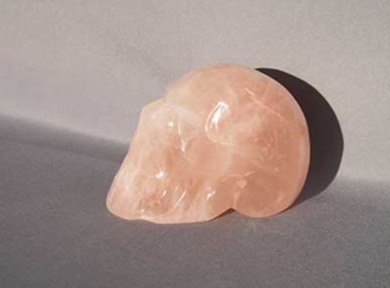 SRQ-M-240 : 1/2 Pound Star Rose Quartz Crystal Skull