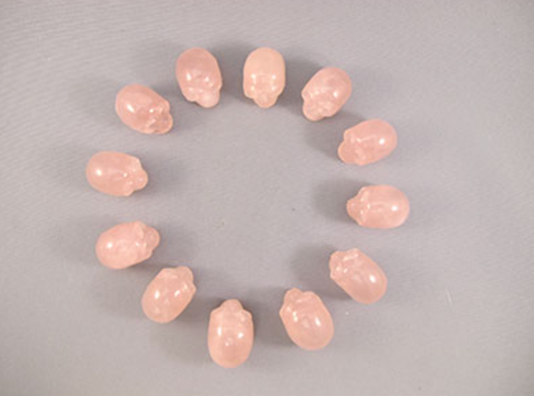 CS-12-SRQ : Star Rose Quartz 12 Crystal Skulls Set