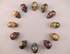 CS-12-TE-r : Rainbow Tiger Eye 12 Crystal Skulls Set