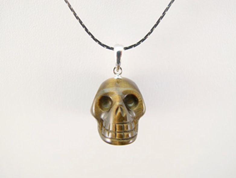 LP-1-TE : Tiger Eye Crystal Skull Pendant (small)
