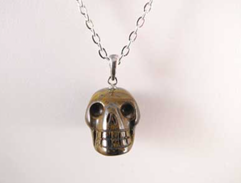 SP-1-TI : Tiger Iron Crystal Skull Pendant