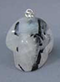 MP-1-BTQ-W : White Tones - Black Tourmalinated Crystal Skull Pendant (medium)