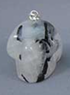 MP-1-BTQ-W : White Tones - Black Tourmalinated Crystal Skull Pendant (medium)