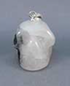 SP-1-BTQ-W : White Tones - Black Tourmalinated Crystal Skull Pendant (small)