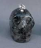 MP-1-BTQ-B : Black Tones - Black Tourmalinated Crystal Skull Pendant (medium)