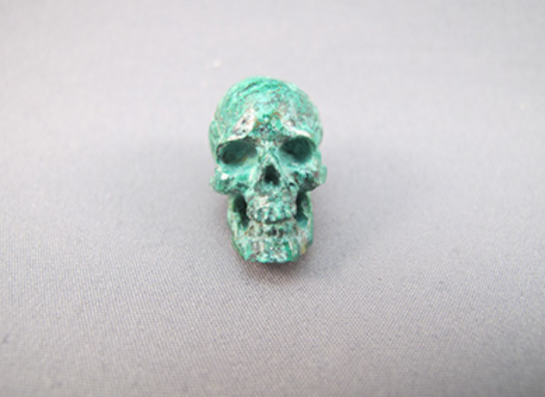 T-S-6.6  : Anatomical Gem Green Turquoise Crystal Skull