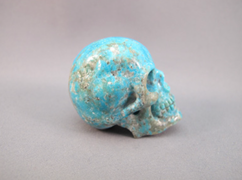 T-L-39.5 : Anatomical Gem Turquoise Crystal Skull