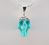J-SS-T-7.6-s : Scrolled Sterling Silver Turquoise Crystal Skull Pendant