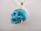 J-SS-T-14 : 70 Carat Sterling Silver Turquoise Crystal Skull Pendant