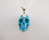 J-SS-T-14 : 70 Carat Sterling Silver Turquoise Crystal Skull Pendant