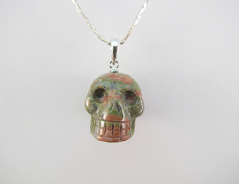 SP-1-UK : Unakite Crystal Skull Pendant