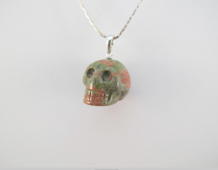SP-1-UK : Unakite Crystal Skull Pendant