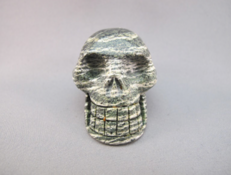 GZJ-S-80 : Green Zebra Jasper Crystal Skull