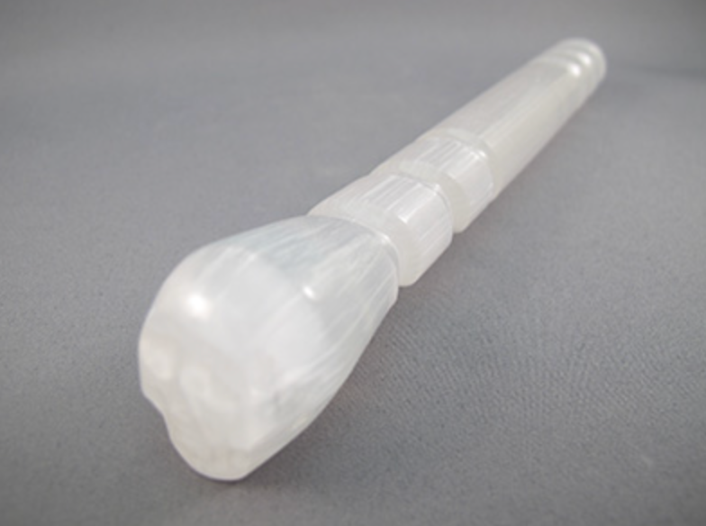 SL-W-85-t : Selenite Crystal Skull Wand - SKULL TOP