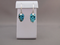 J-SS-T-14.8-e : Sterling Silver Gem Turquoise Crystal Skull Earrings