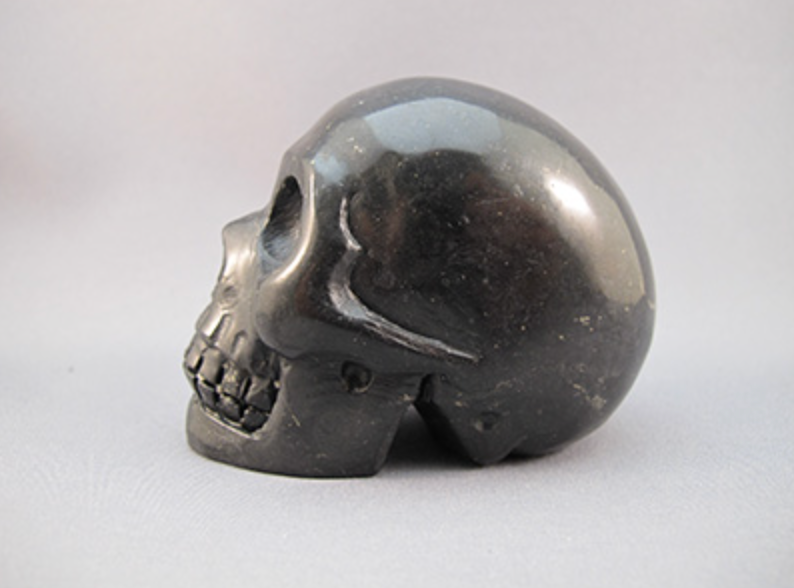 SH-M-300-TS : Trinity Shasta Shungite Crystal Skull
