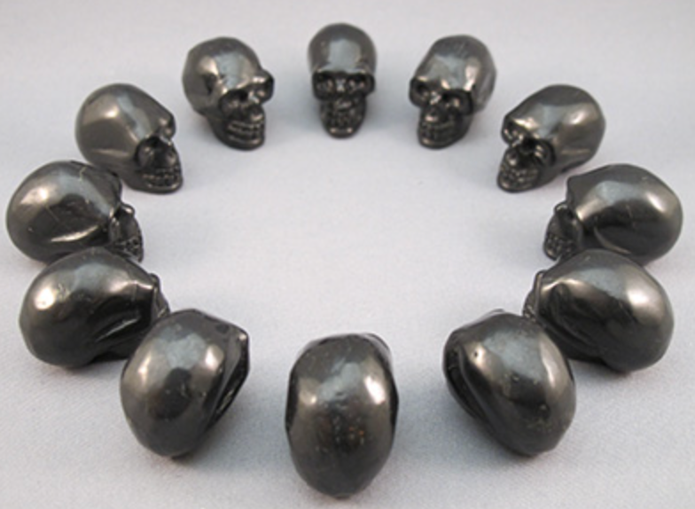 CS-12-SH-TS : Trinity Shasta 12 Shungite Crystal Skulls Set