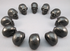 CS-12-SH-TS : Trinity Shasta 12 Shungite Crystal Skulls Set