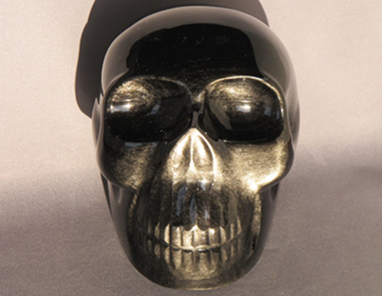 SO-L-1848 : Silver Sheen Obsidian Crystal Skull