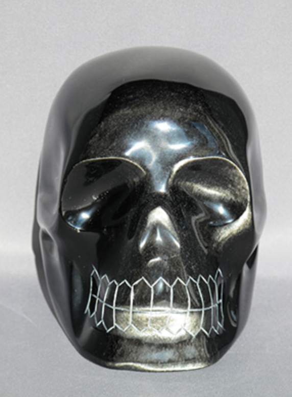 SO-L-2636 : Silver Sheen Obsidian Crystal Skull