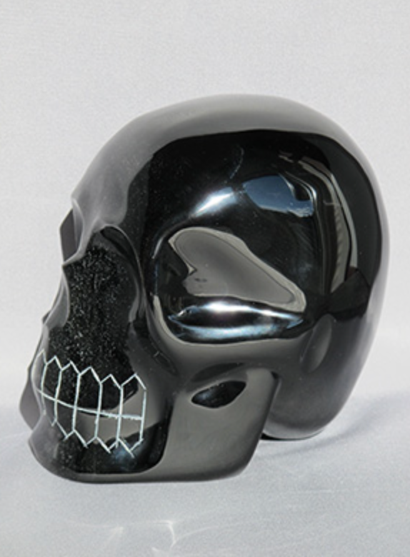 SO-L-2636 : Silver Sheen Obsidian Crystal Skull