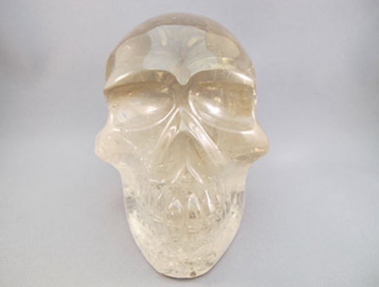 SQ-L-1898 : Rainbow Smoky Quartz Crystal Skull
