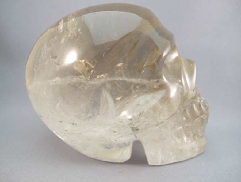 SQ-L-1898 : Rainbow Smoky Quartz Crystal Skull