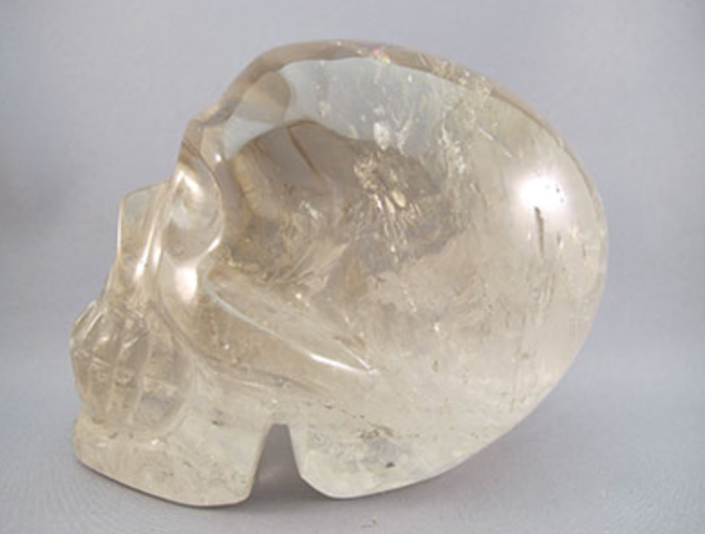SQ-L-1898 : Rainbow Smoky Quartz Crystal Skull